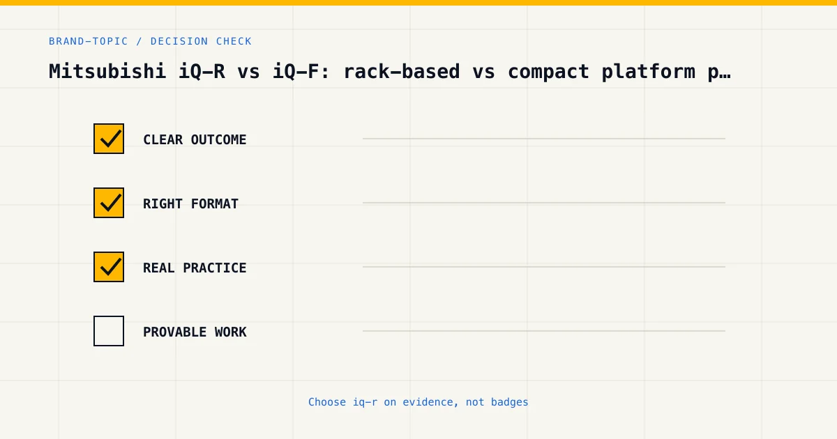 Decision checklist for choosing iq-r by career goal, format and practical evidence
