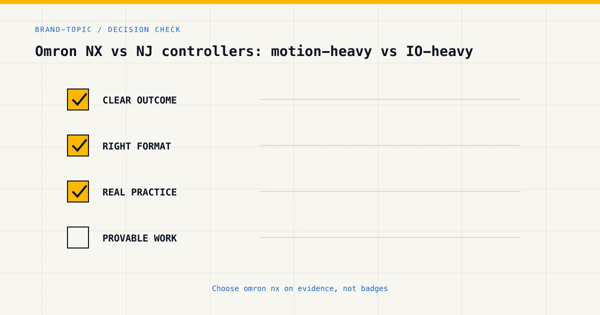 Decision checklist for choosing omron nx by career goal, format and practical evidence
