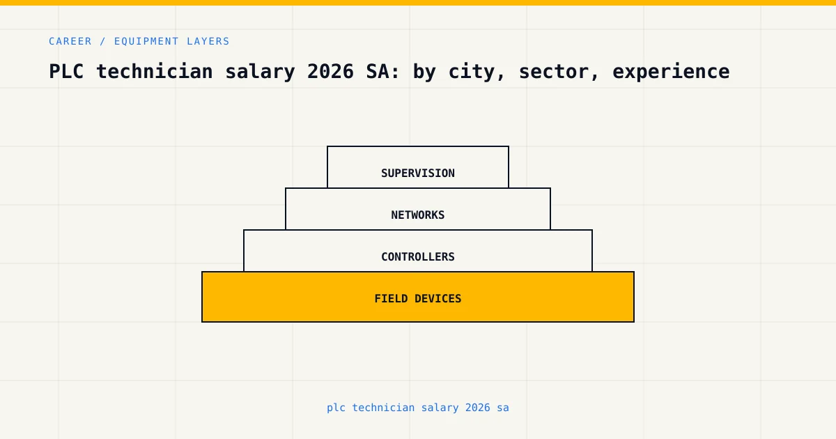 Equipment layers for plc technician salary 2026 sa, from sensors and controllers to plant supervision