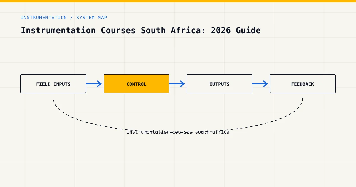 System map for instrumentation courses south africa, showing field inputs, control logic, outputs and feedback