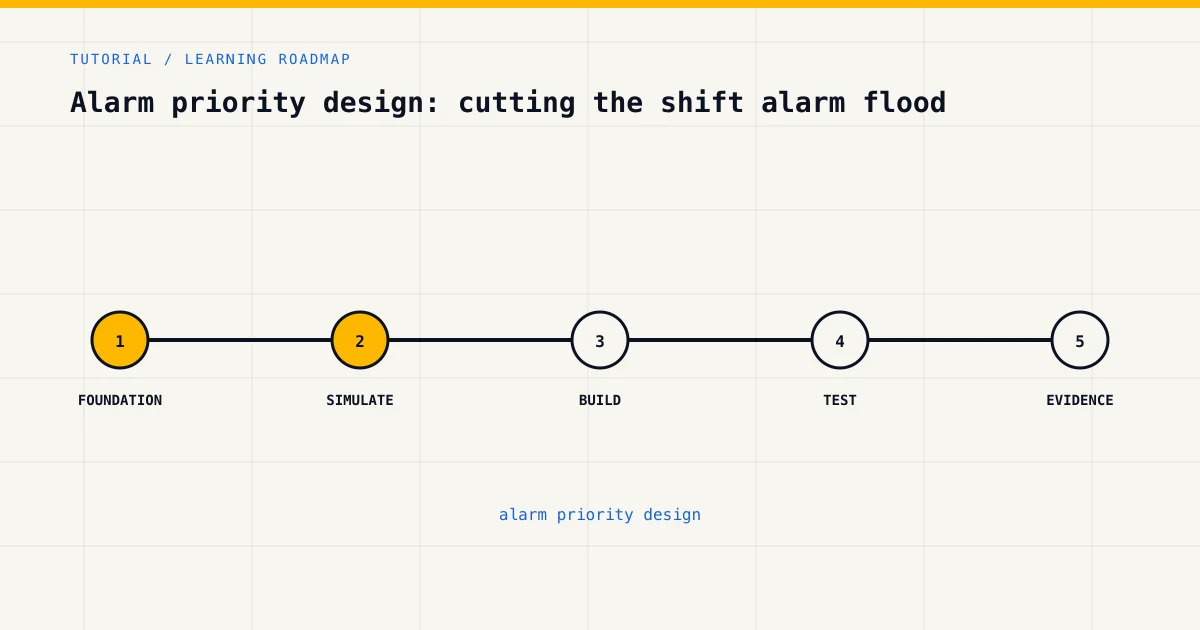 Learning roadmap for alarm priority design, from foundations to safe practical assessment