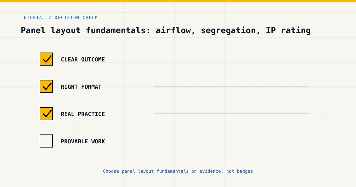 Decision checklist for choosing panel layout fundamentals by career goal, format and practical evidence