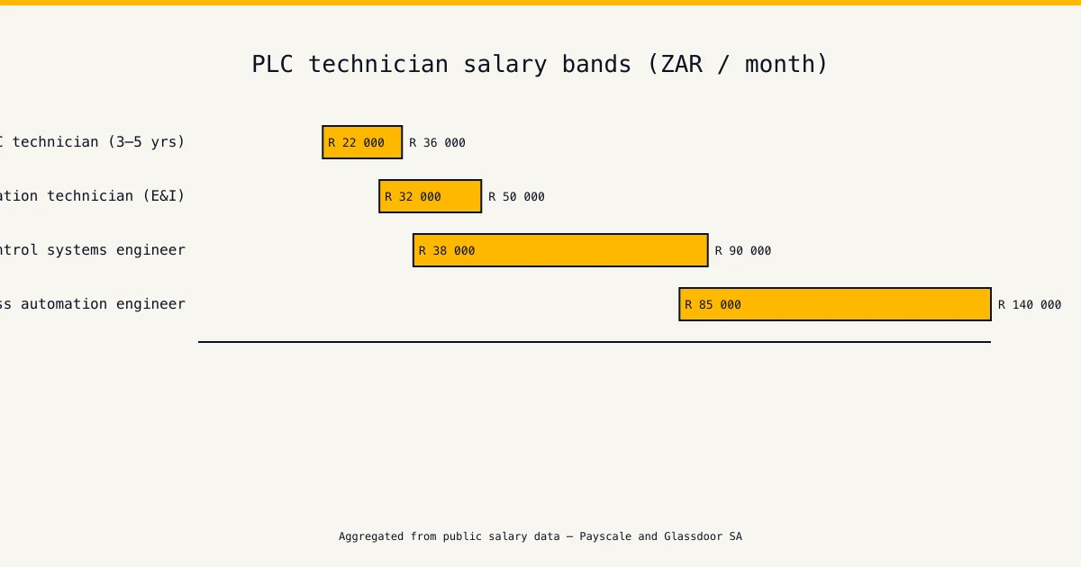 Free State salary chart — plc training free state — technician and engineer monthly pay bands