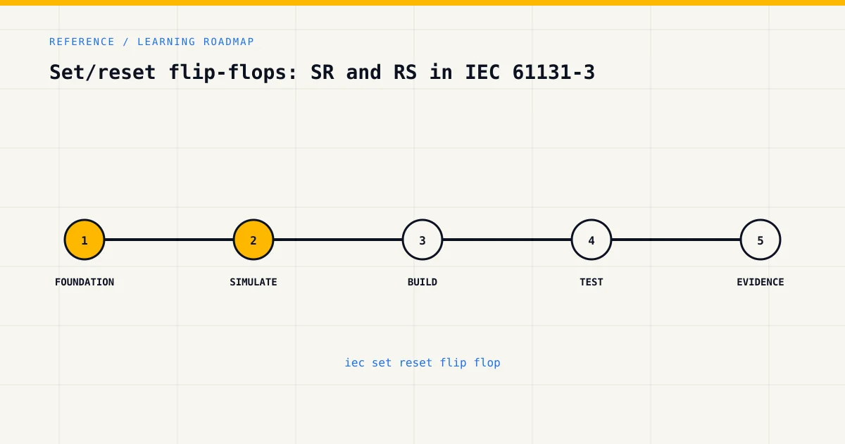 Learning roadmap for iec set reset flip flop, from foundations to safe practical assessment